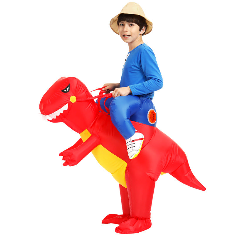 Disfraz inflable dinosaurio rojo S