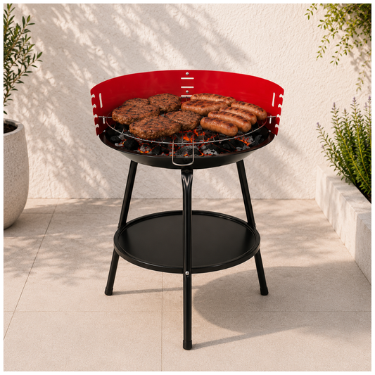 Parrilla Portátil Camping Roja con Base