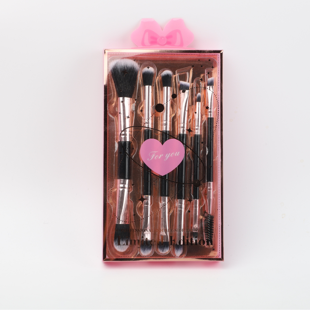 Set De 6 Brochas Dobles Para Maquillaje