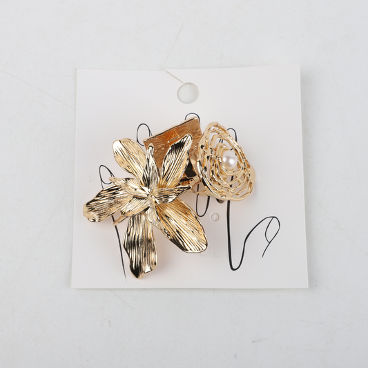 Set De 3 Anillos Grandes Dorados
