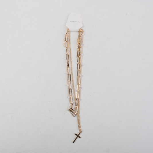 Set De 3 Collares Con Dije Cruz