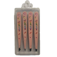 Set x4 Pinzas Rosado Dibujo