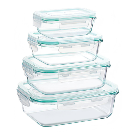 Set x4 Contenedores de Alimentos de Vidrio