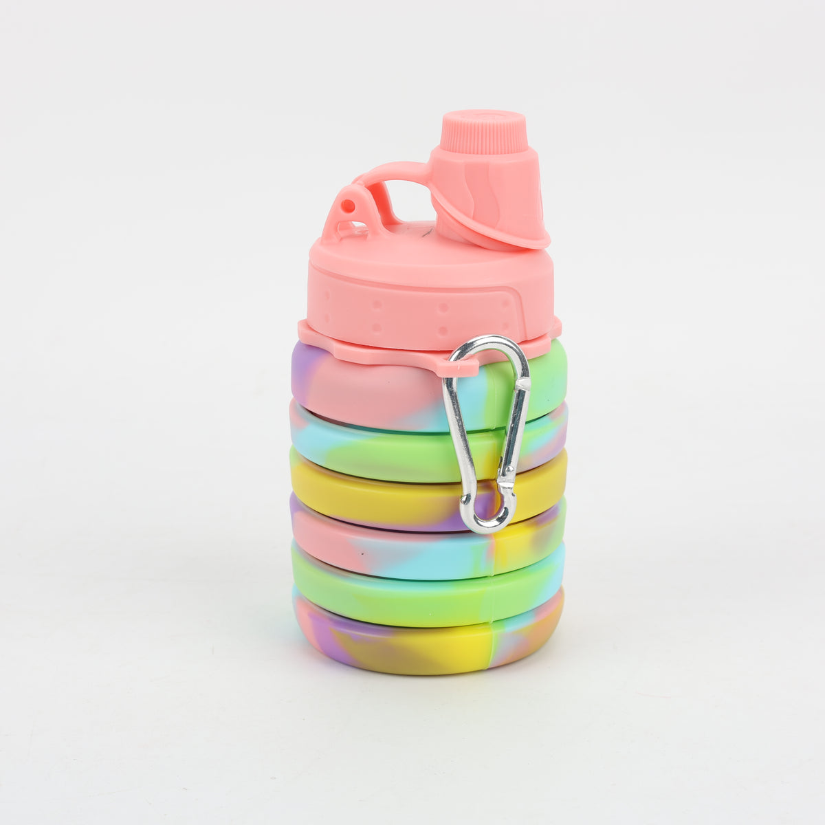 BOTELLA PLEGABLE DE SILICONA PASTEL MULTICOLOR