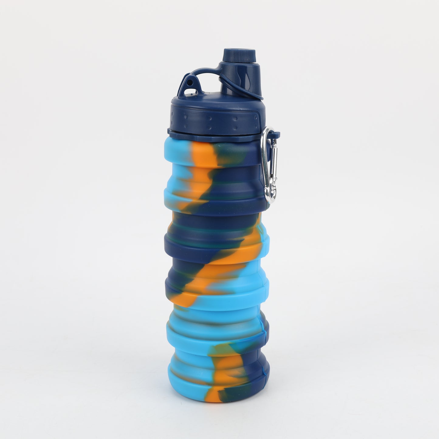 BOTELLA PLEGABLE DE SILICONA AZUL