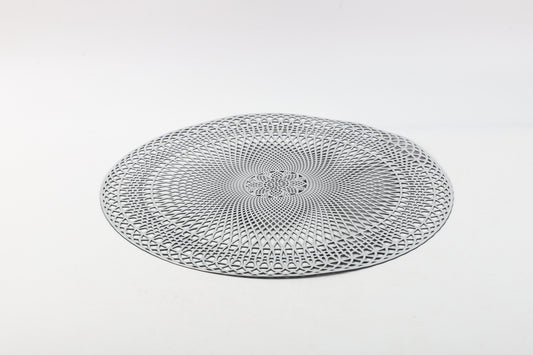 Set Individual redondo plateado diam38cm