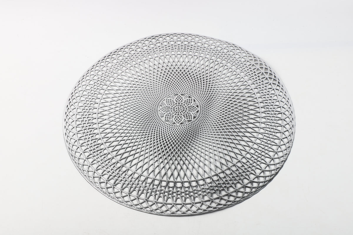 Set x5 Individuales Redondo Plateado