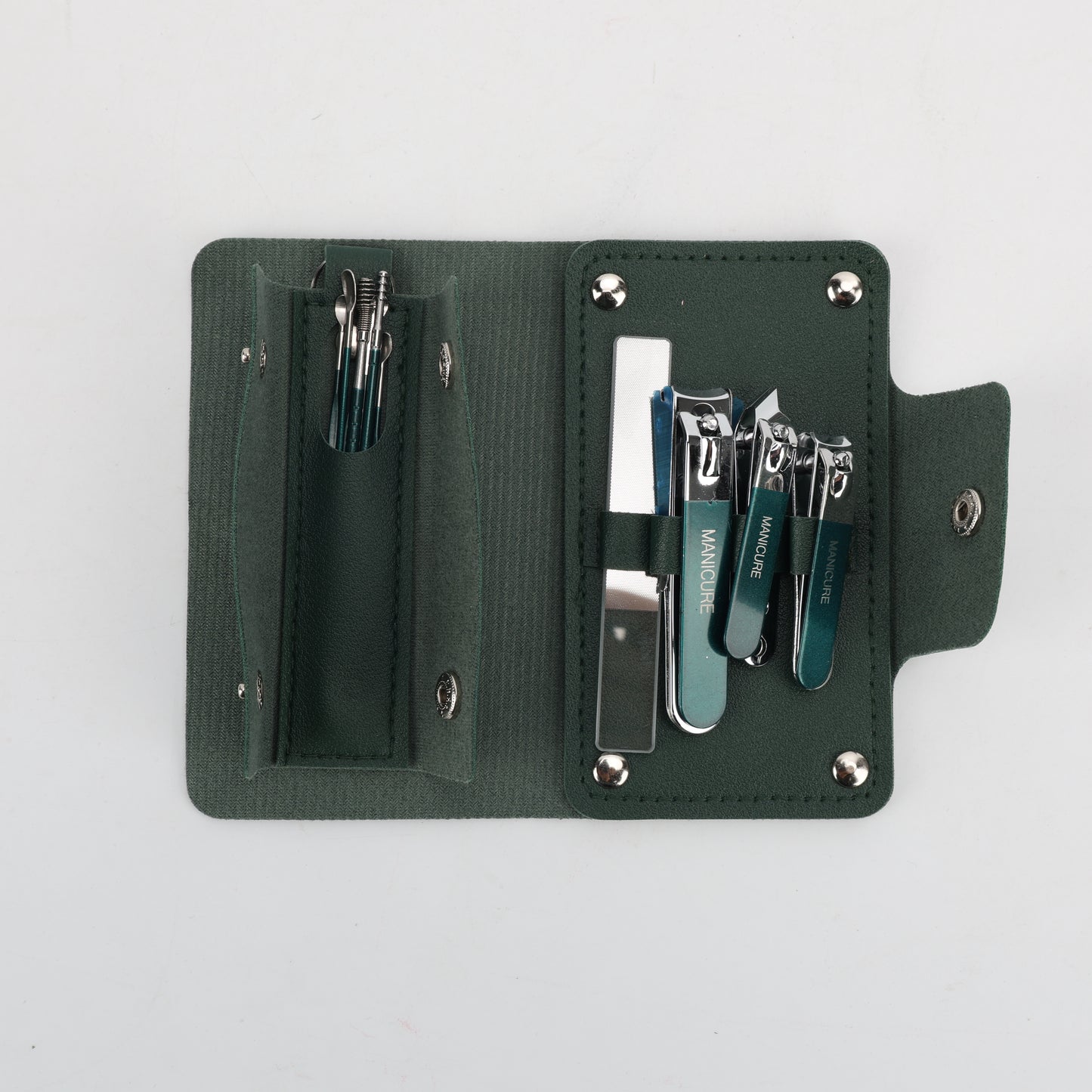 SET DE MANICURA Y PEDICURA DE 10 PIEZAS COLOR VERDE