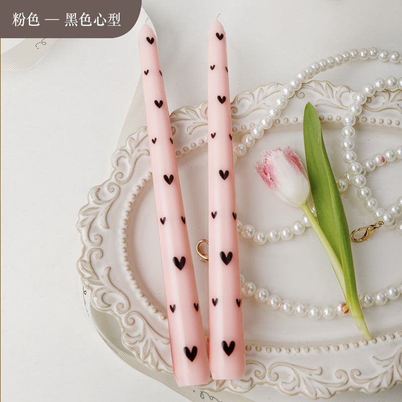 SET X 2 VELAS ROSADO CORAZON