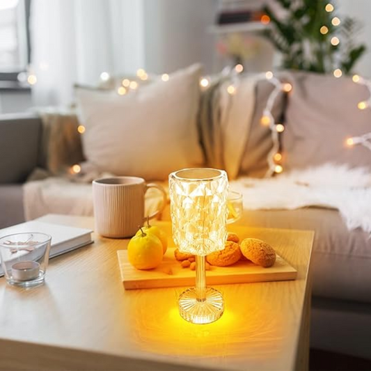 Lámpara de Mesa Portátil USB Diamante Transparente