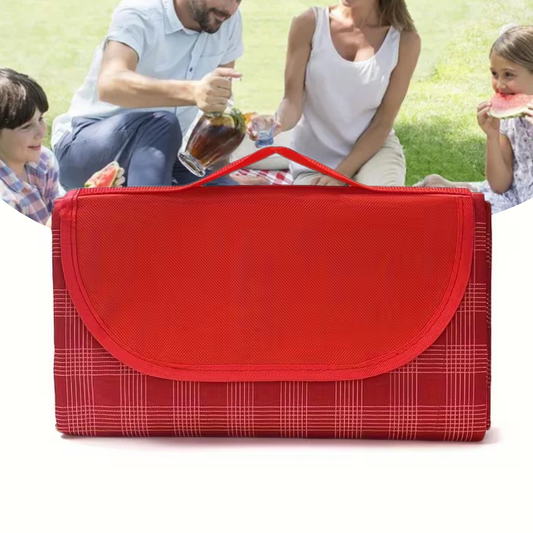 Mat De Picnic Cuadros Rojo 150X200Cm