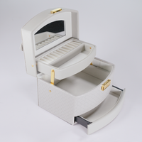 Joyero de 3 Niveles Con Espejo | Gris