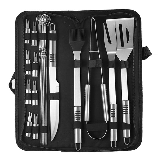 SET PARRILLERO 18 PZAS ACERO + ESTUCHE