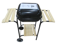 PARRILLA A CARBÓN CON MESA LATERALES DE MADERA