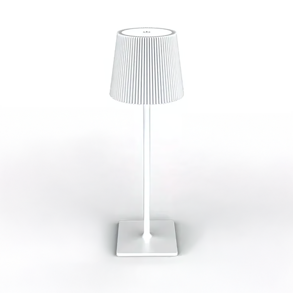 Lámpara de Mesa Inalámbrica a Rayas Base Cuadrada