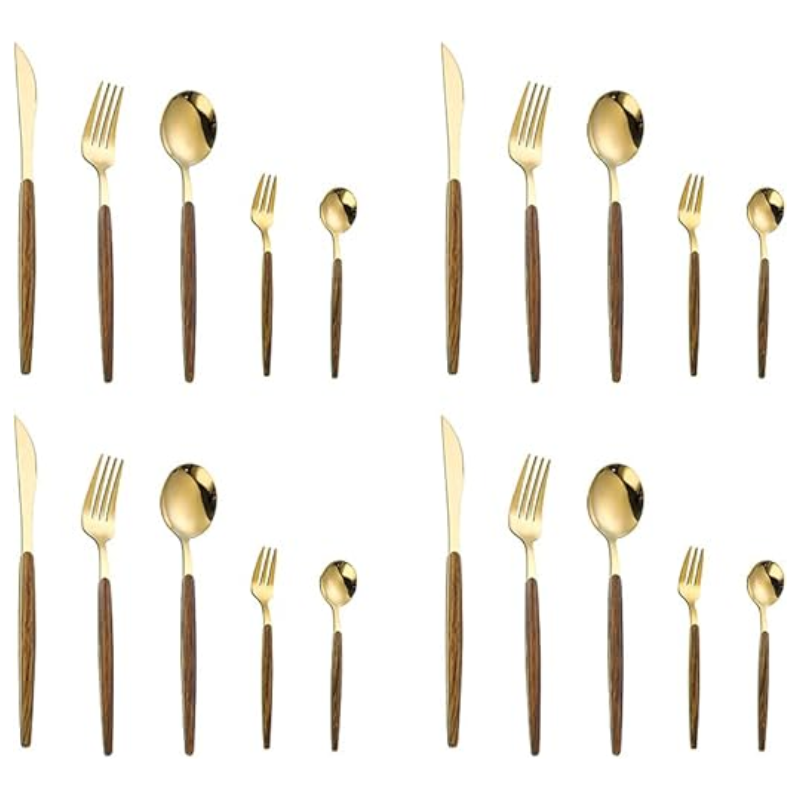 Cubiertos dorados x20 pzs
