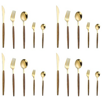 Cubiertos dorados x20 pzs