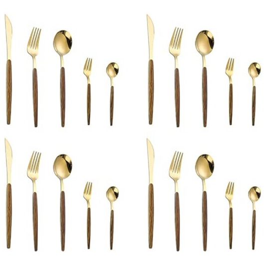 Cubiertos dorados x20 pzs