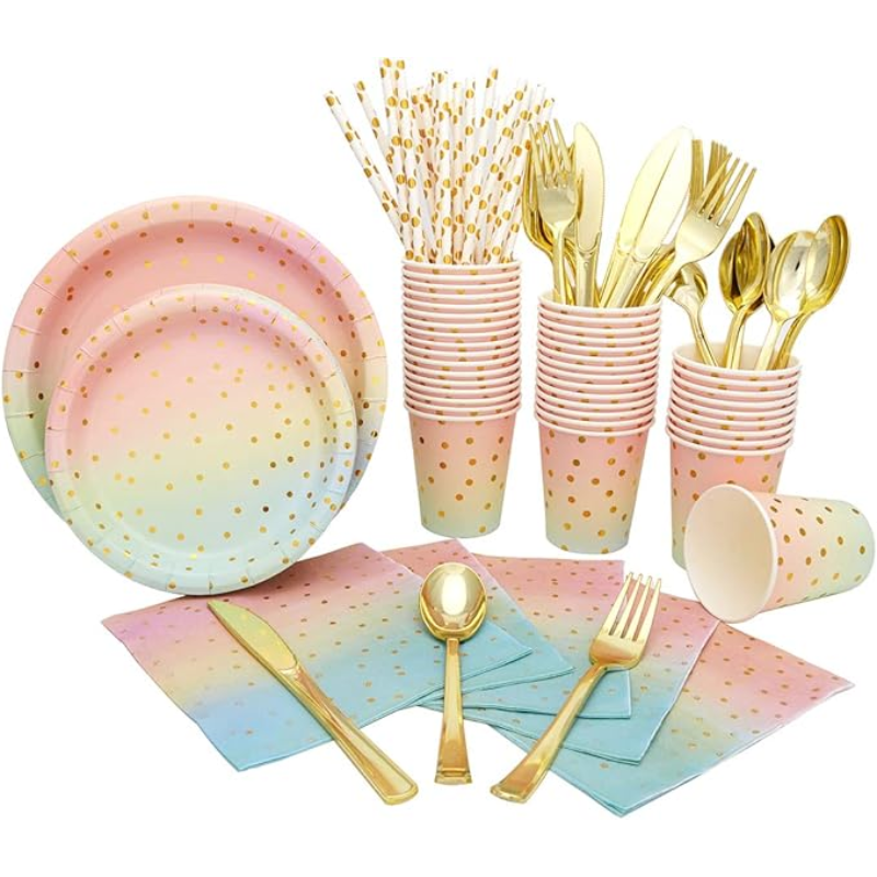 Set de Vajilla Descartable 80 Piezas