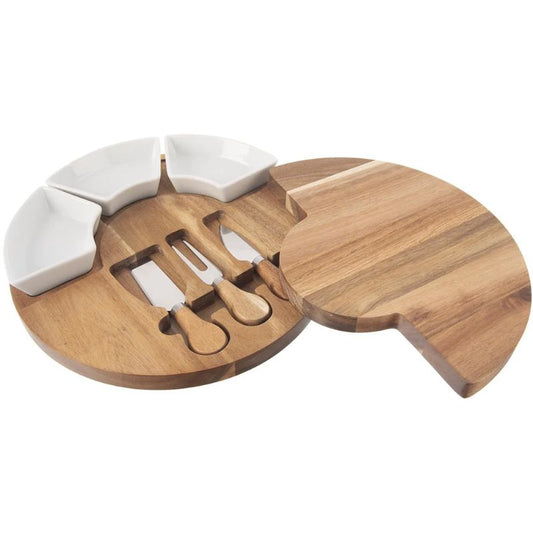 TABLA DE QUESOS GIRATORIA CON RECIPIENTES Y UTENSILIOS