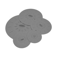 Juego De 5 Tapas De Silicona Gris