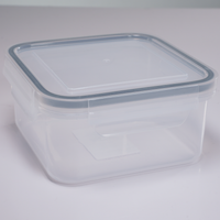 CONTENEDOR CUADRADO DE PLASTICO TRANSPARENTE