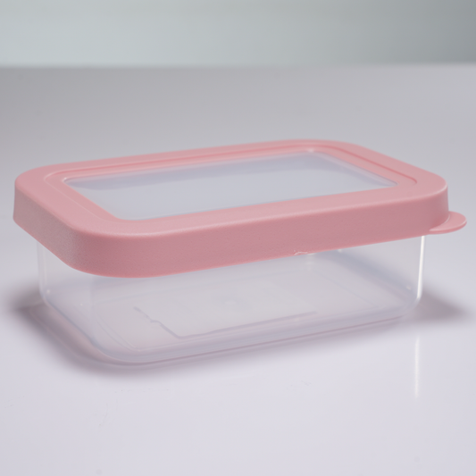 CONTENEDOR DE PLASTICO TAPA ROSADA | EXTRA PEQUEÑO