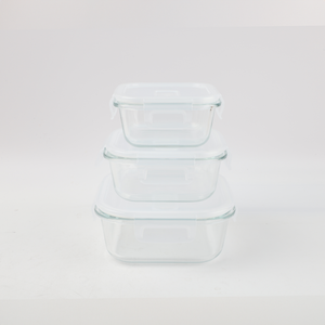 Set x 3 Contenedores Cuadrados De Alimentos 320Ml+500Ml+800Ml