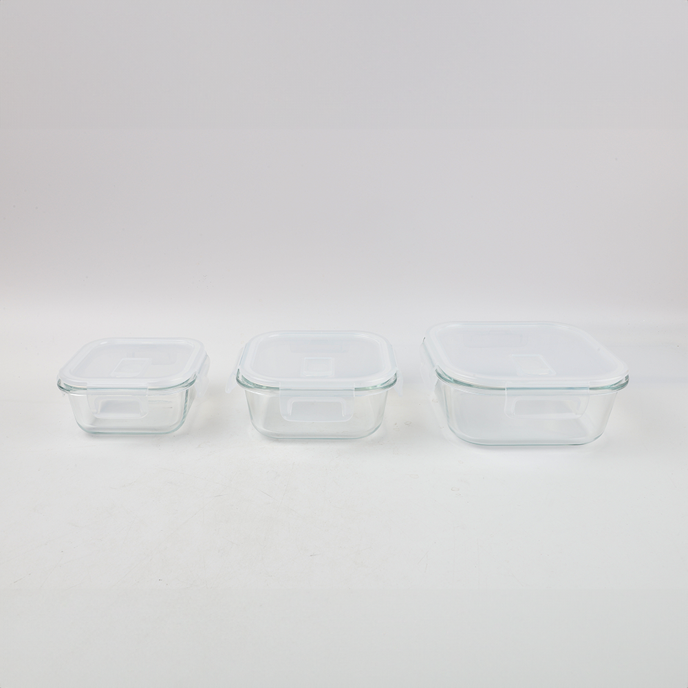 Set x 3 Contenedores Cuadrados De Alimentos 320Ml+500Ml+800Ml