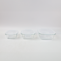 Set x 3 Contenedores Cuadrados De Alimentos 320Ml+500Ml+800Ml