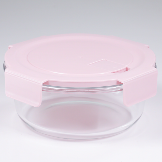 CONTENEDOR DE ALIMENTOS CIRCULAR 420 ml | ROSADO