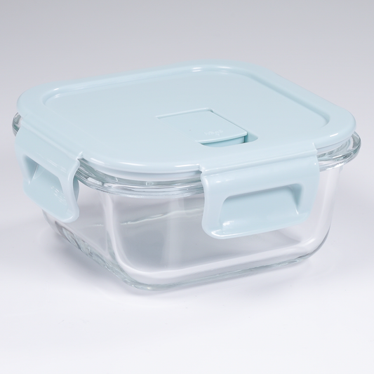 CONTENEDOR DE ALIMENTOS CUADRADO 320 ml |  CELESTE