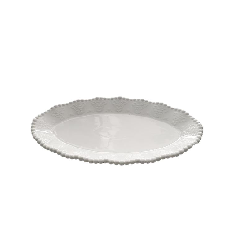 PLATO TENDIDO PERLA DE CERAMICA 22*22*2.5CM
