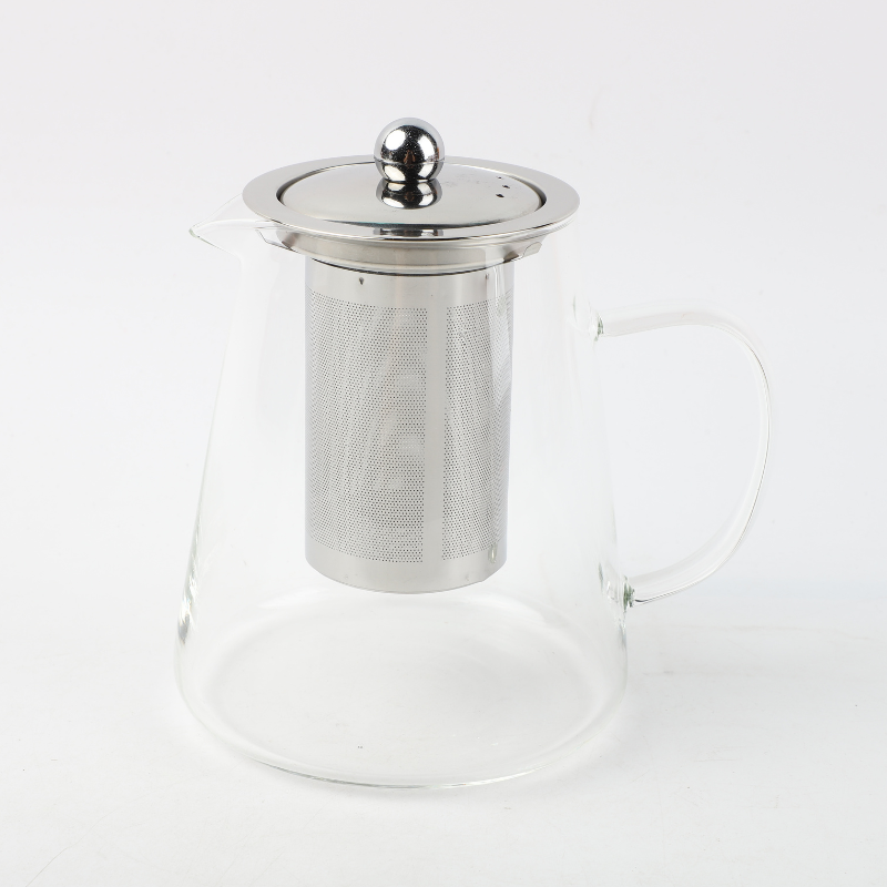 Juego tetera de Vidrio 950ml +4 tazas+ Bandeja
