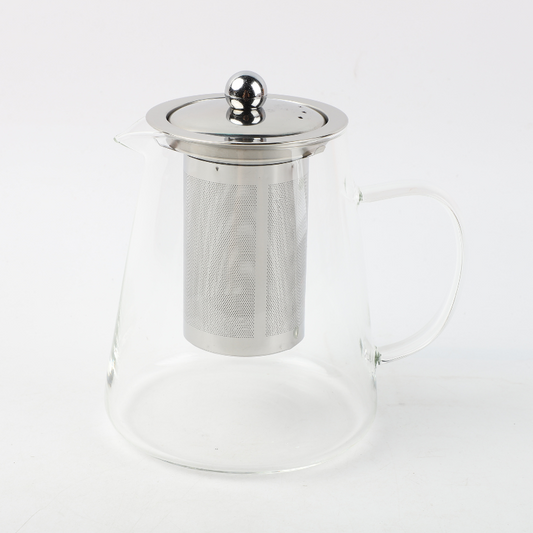 Juego tetera de Vidrio 950ml +4 tazas+ Bandeja