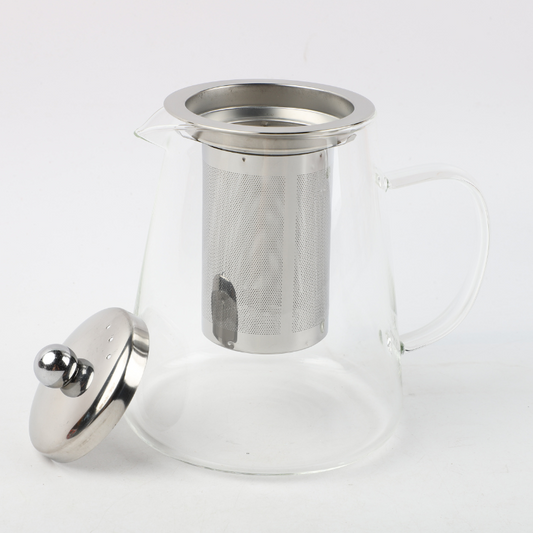 Juego tetera de Vidrio 950ml +4 tazas+ Bandeja