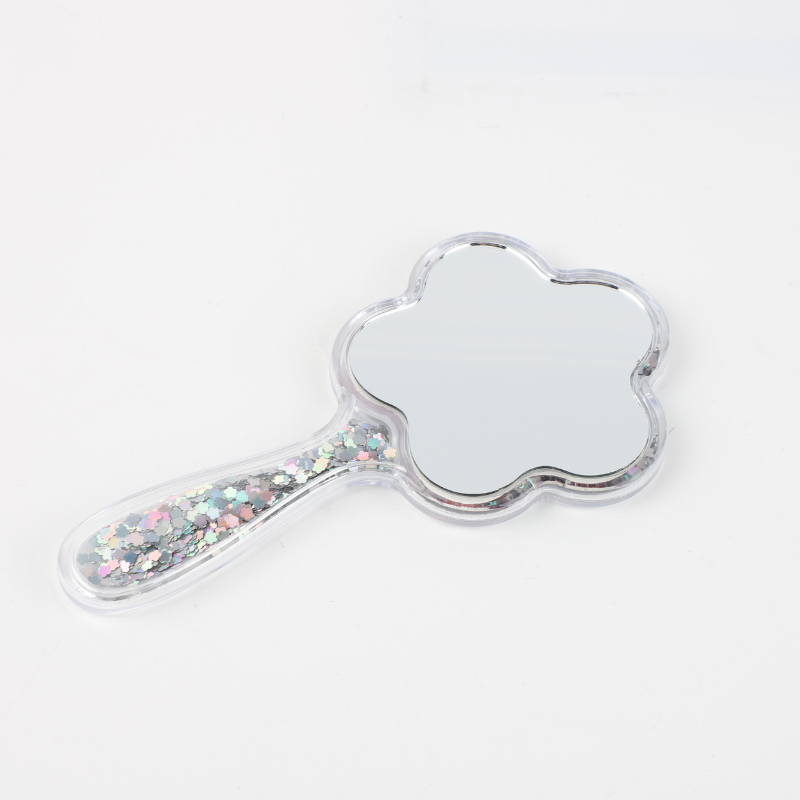 Espejo de mano diseño flor