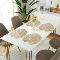 Set x6 Individuales Hojas Dorada