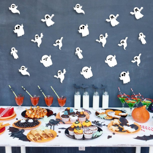 Set de 12 Piezas Decoracion Fantasma 3D