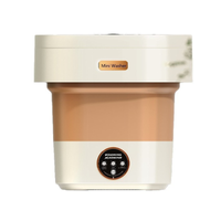 Mini lavadora portátil y plegable 13lt blanco/café