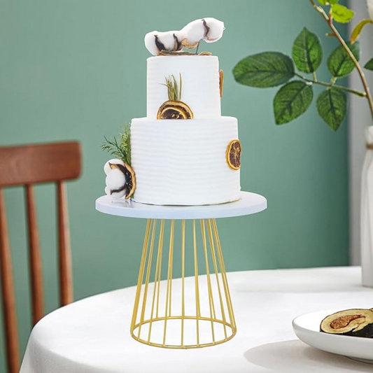 Soporte para Postres Blanco y Dorado
