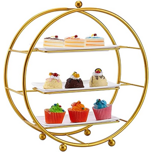 Soporte para Postres de 3 Niveles Dorado