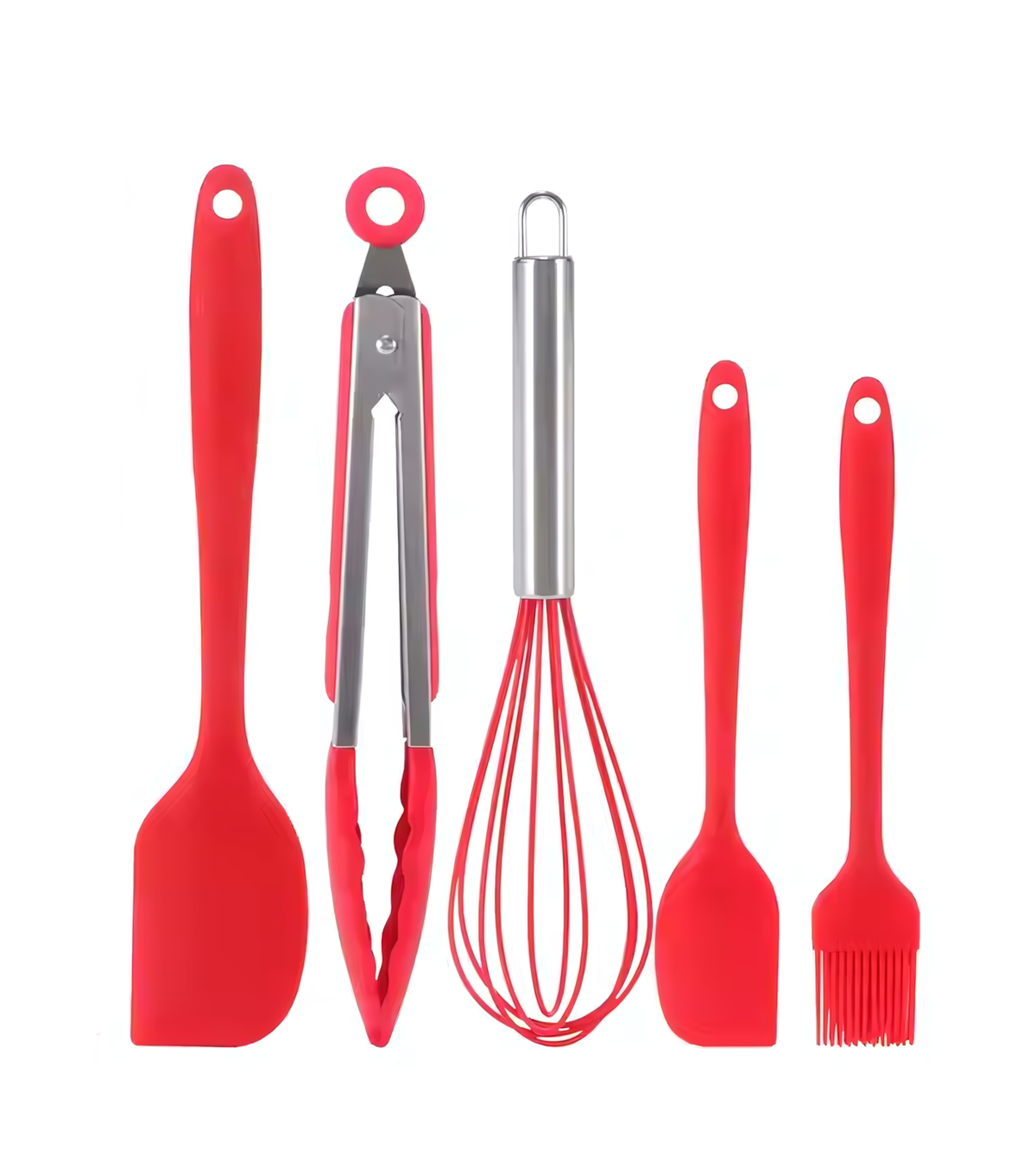 Juego de 05 utensilios de cocina - Rojo