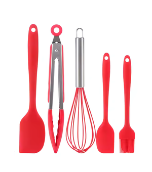Juego de 05 utensilios de cocina - Rojo